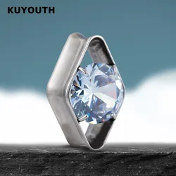 KUYOUTH Ear Expanders Rhombus Plugs Gauges Stretchers Tunnels Copper Earring Piercing Jewelry 2PCS