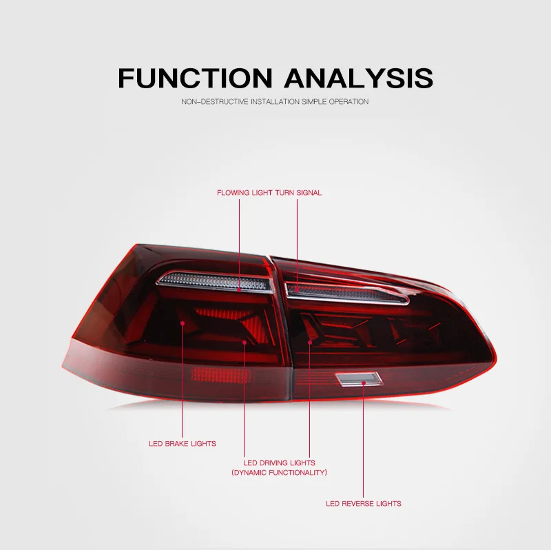 LED Tail Lights For Volkswagen Variant VW Golf 7 Golf 7.5 2013-2020 Sport Rear Brake Turn Signal Automotive Accessories