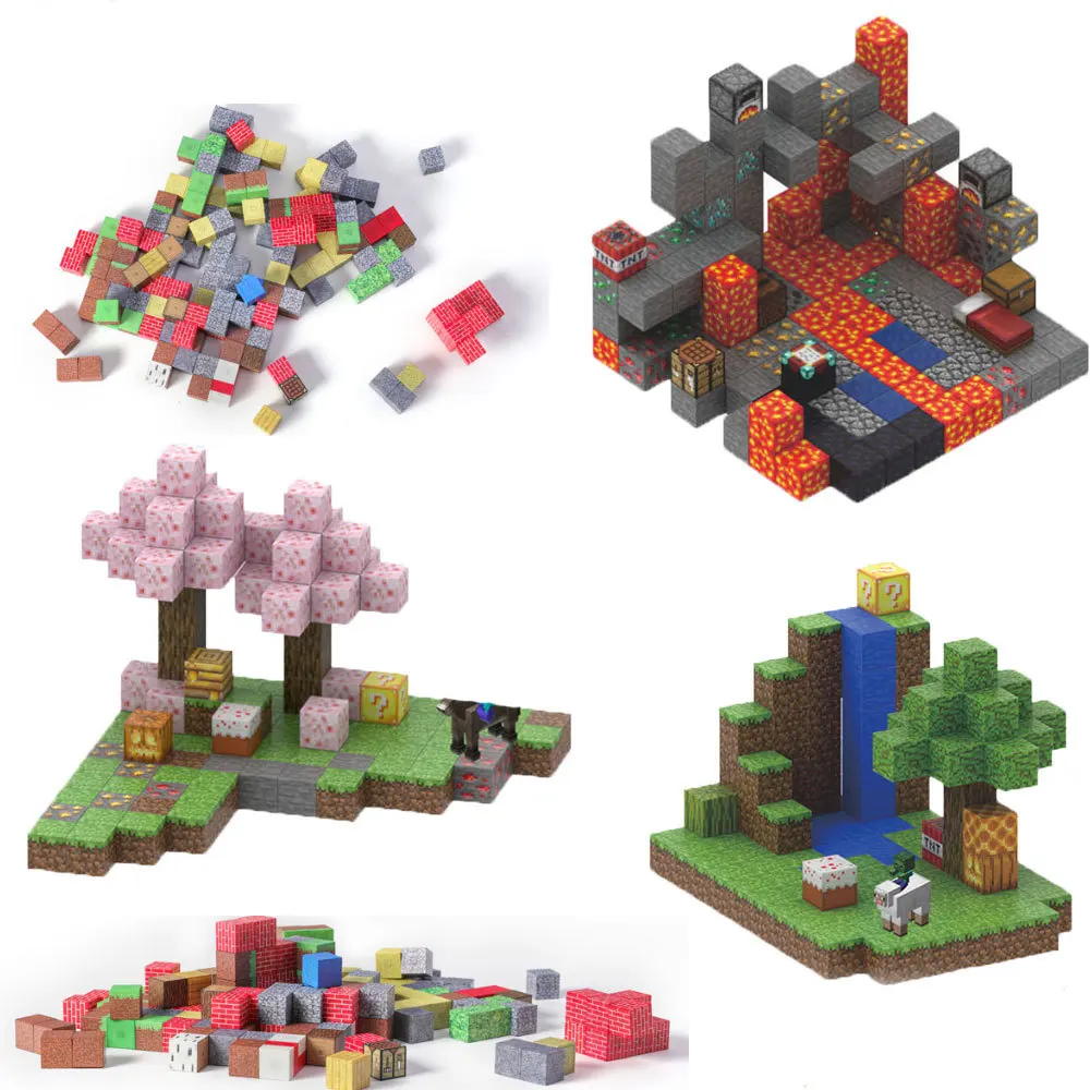 New Pixel World Model Set Building Blocks Cube Creative DIY Toys For Children Educational Toy Kids Birthday Christmas Gift