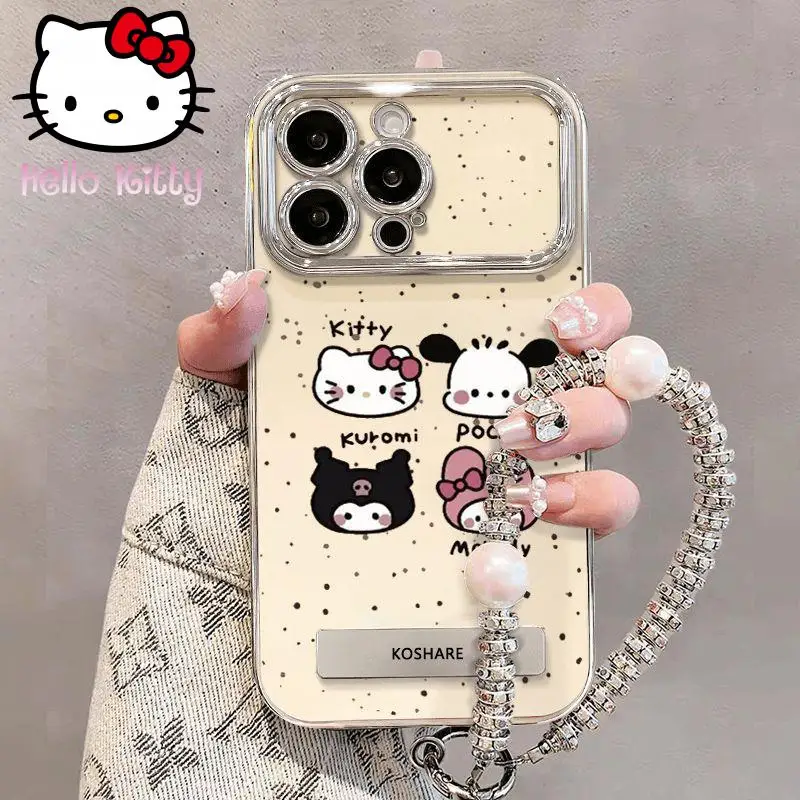 

Sanrio Hello Kitty Kuromi Mobile Phone Shell Applicable Iphone 16 15 14Promax Transparent Silicone Creative Couple Phone Case