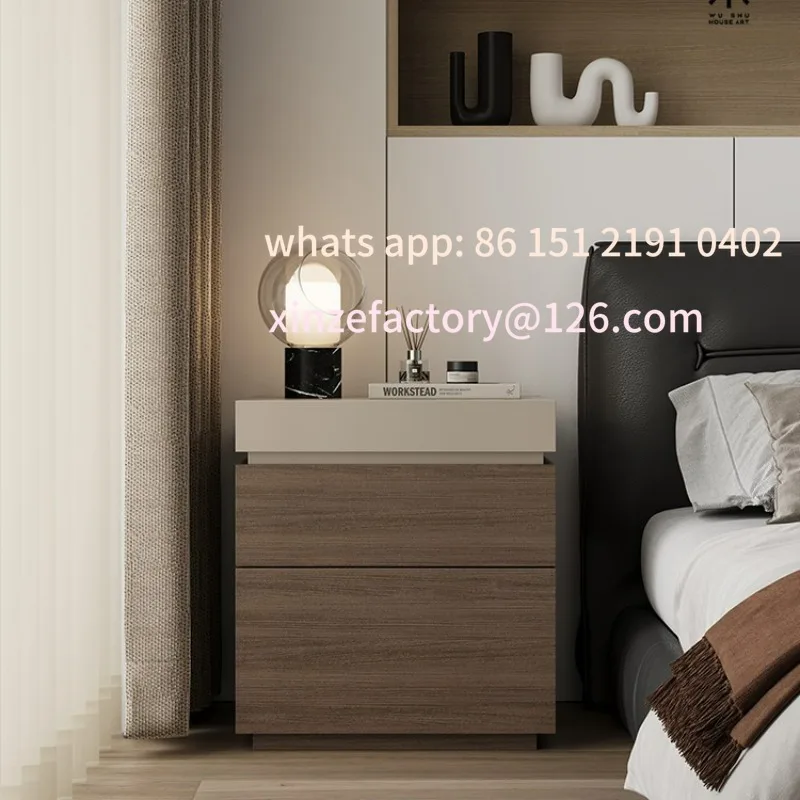Customizable solid wood bedside cabinet multi-function hidden compartment bedside table hidden storage