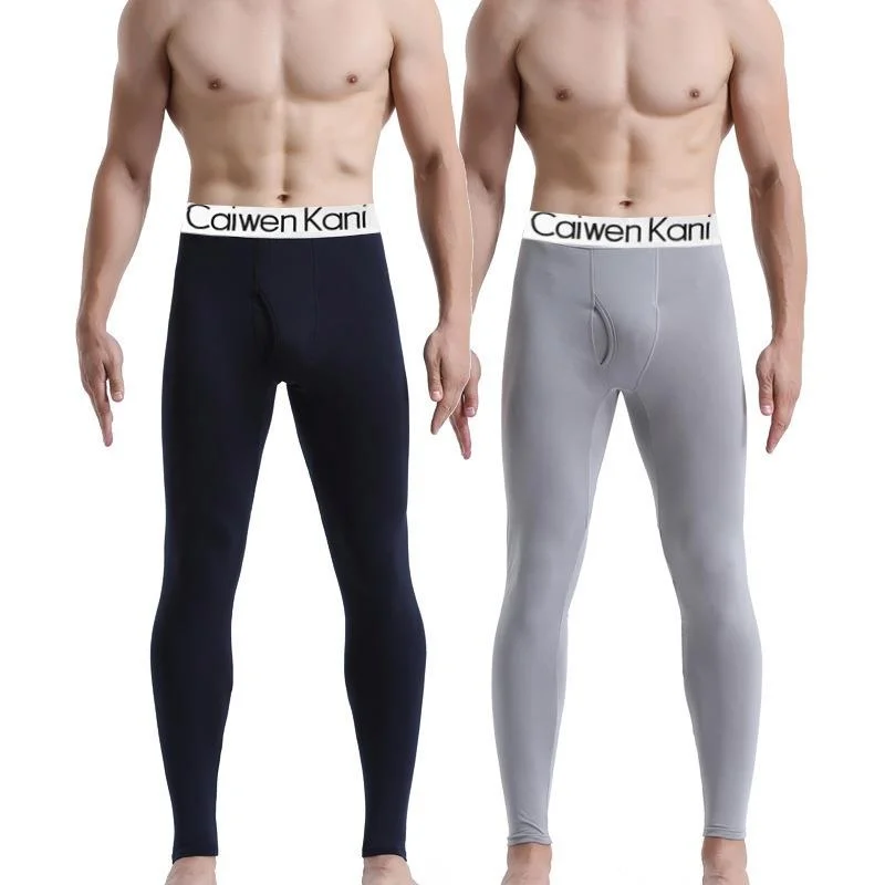 

Men's Thin Fleece Lined Thermal Pants Long Sleeve Underwear Thermal Suit Warmth Leggings Bottoms Polyester Long Pants