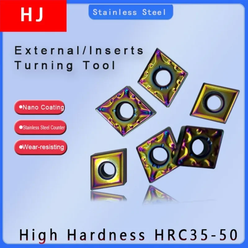 

10Pcs CNMG Tungsten Carbide Inserts Turning Tool Stainless Steel Alloy External Cutting Blades Milling Machinery CNC Lathe Tools