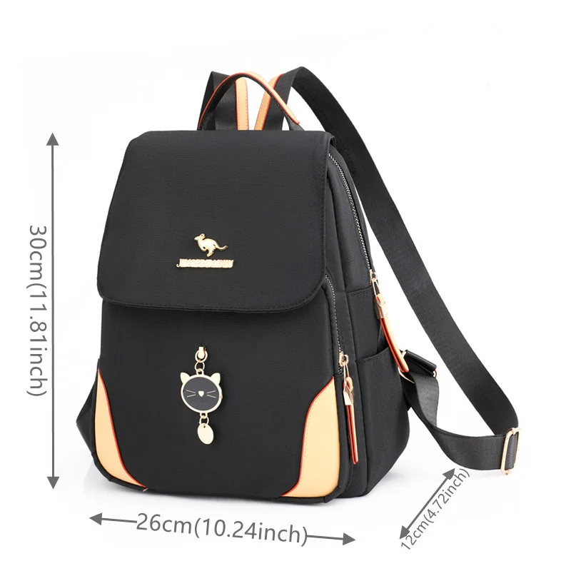 Women's Fashion Versatile Nylon Backpacks Waterproof Large-capacity Ladies Simplicity Schoolbags Female Leisure Travel Rucksacks