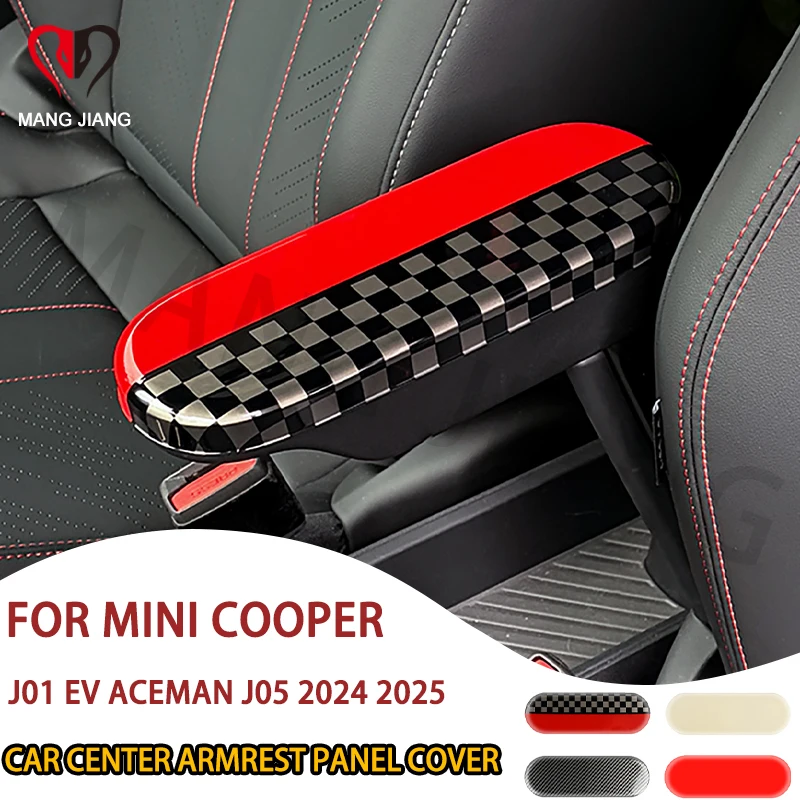 

Car Armrest Panel Cover Center Console Storage Box Cover Stickers For Mini Cooper J01 EV J05 Aceman 2024 2025 Car Accessories
