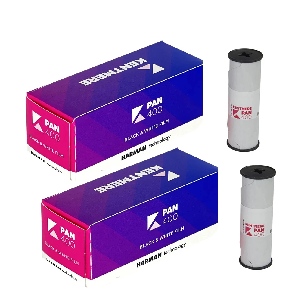 2 Rolls 120mm Kentmere PAN 400 Black&White ISO 400 Roll FILM Negative Retro Roll(Expiration Date: 2025)