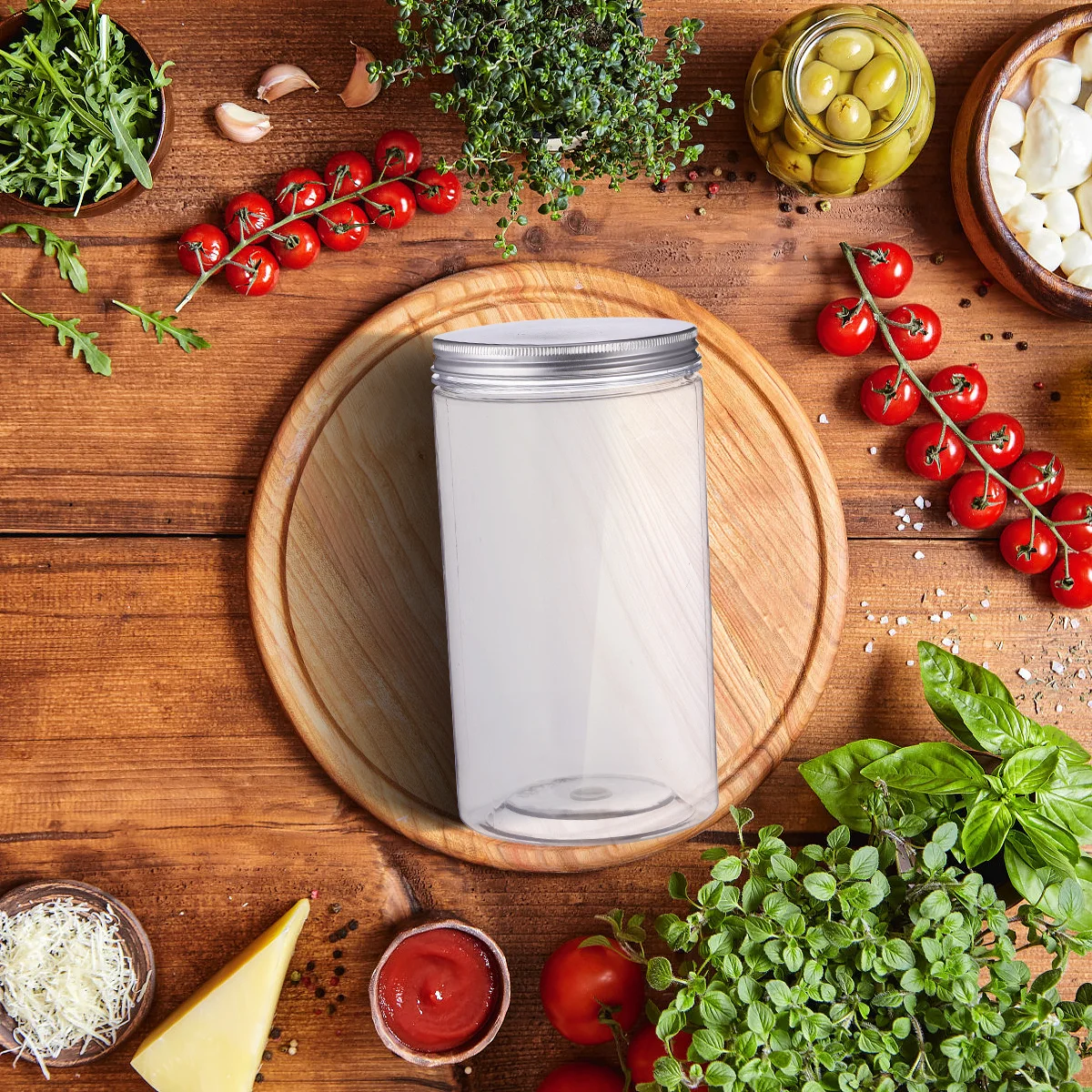 

Food Storage Jar with Airtight Lid Bpa- Canister for Tea Coffee Beans Dry Fruits Cereal Rice