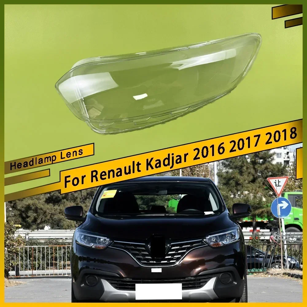 

For Renault Kadjar 2016 2017 2018 Car Front Headlamps Cover Transparent Lampshade Headlights Plexiglass Housing Replace Shade