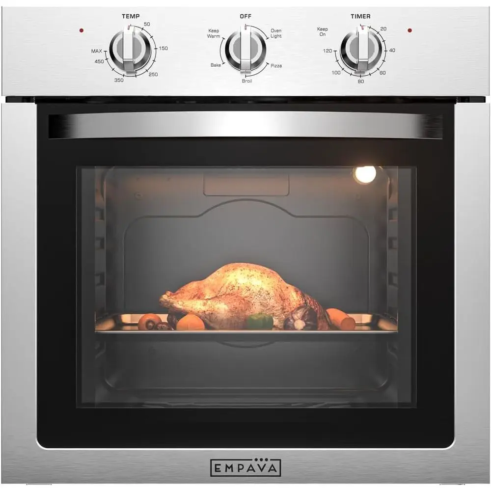 

Built-In Electric Single Wall Oven 24 inch, 2.5 Cu. t. acity 4 Cooking es, Knob Control, 2950 Watts, StainlSteel