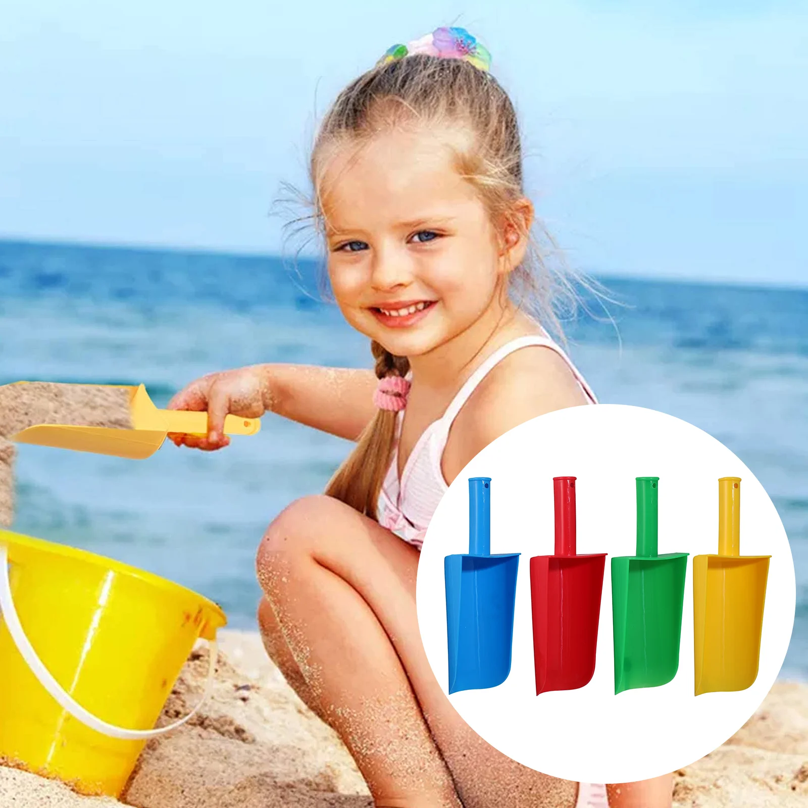 4pcs Short Handle Sand Shovels Kids Scoop Beach Toy Children Playing Sand Toy sand kids kids beach toys