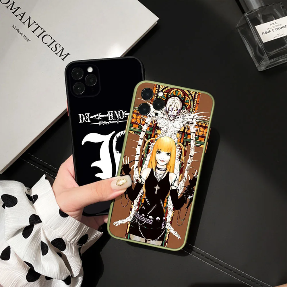 Phone Case For iPhone 16 Plus 15 Pro Max 14 7 8 Plus XR SE 11 12 13 Mini X XS Death Note Anime Lawliet Black Translucent Cover