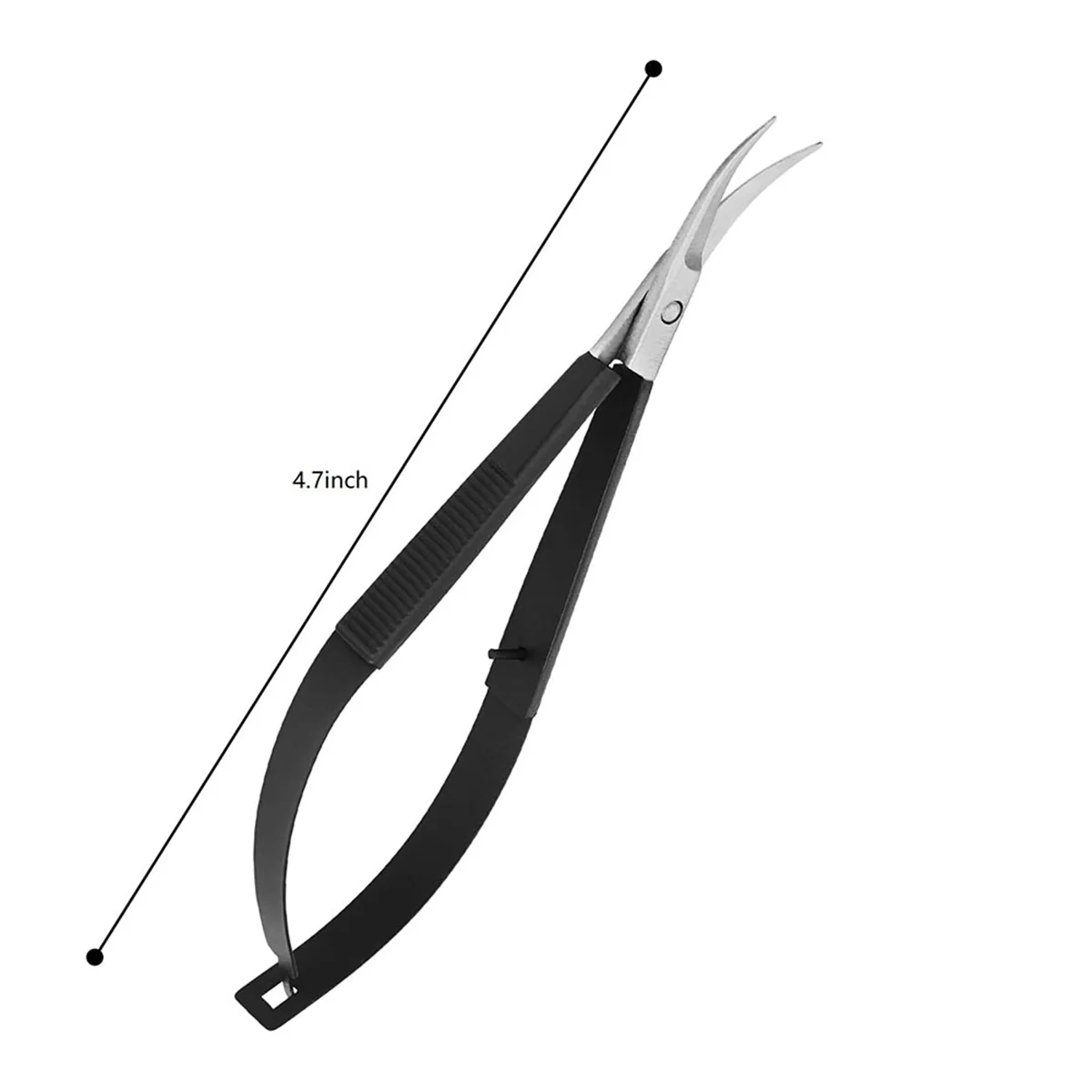 Embroidery Scissors - 4.7inch Ergonomic Curved Spring Brow Shaping Scissors, Stainless Steel Squeeze Sewing Scissors