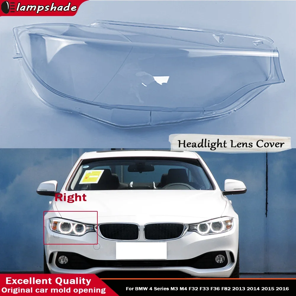

For BMW 4 Series M3 M4 F32 F33 F36 F82 2013 2014 2015 2016 Car Front Transparent Glass shell Headlight Shell Cover Lens