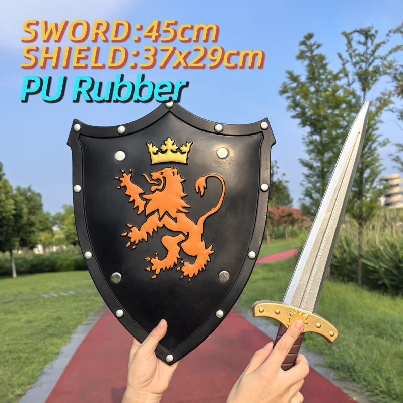 Golden Griffin Shield Kinderspeelgoed Schild Zwaard Rubber Wapen Jongens Wapen Model Comic Show Cos Props