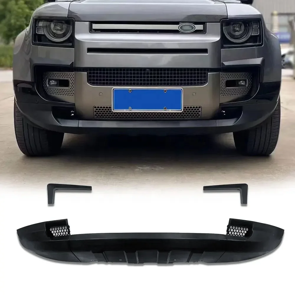 loss Black Front Bumper Spoiler Lip For Land Rover Defender 2020+