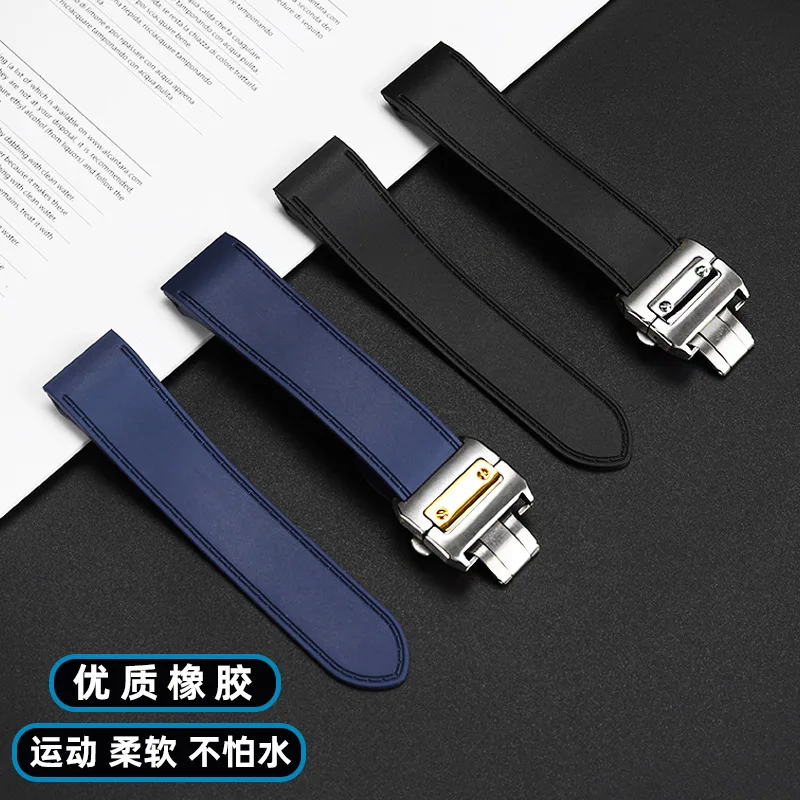 For Cartier Large Santos100 Waterproof Silicone Rubber Watch strap accessories Bracelet Men‘s and Woman‘s 23mm 25mm Watch band