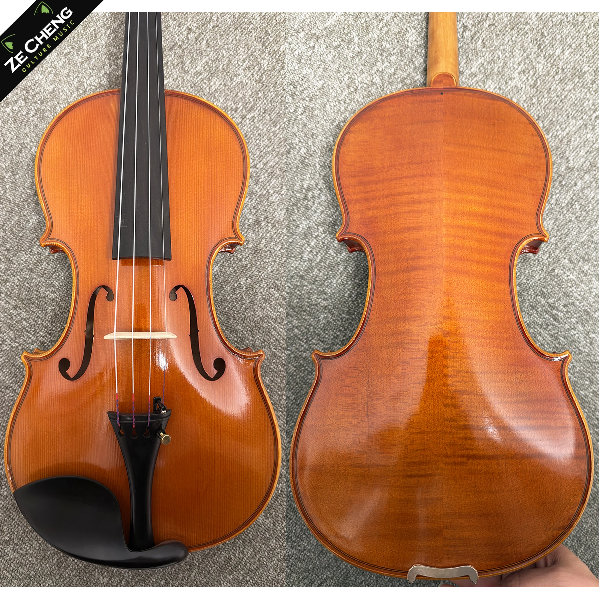 

Super Cost-Effective! Handmade Violin 4/4 Beginner Kit Spruce Top Ebony Accessories Student Violin