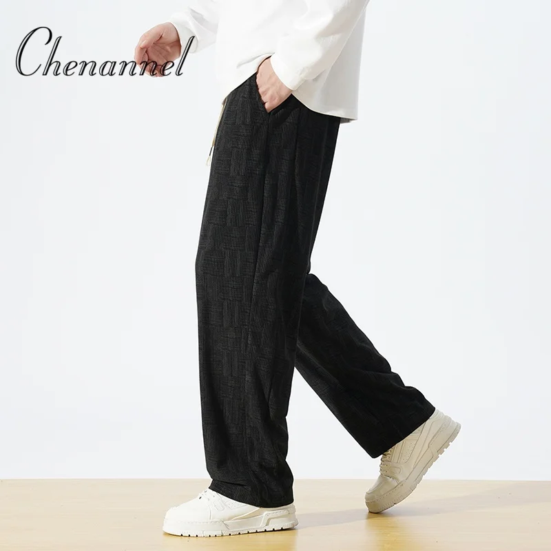 

Вельветовые брюки для мужчин, осенние мужские повседневные спортивные брюки на шнурке, спортивные свободные прямые спортивные штаны длиной до пола