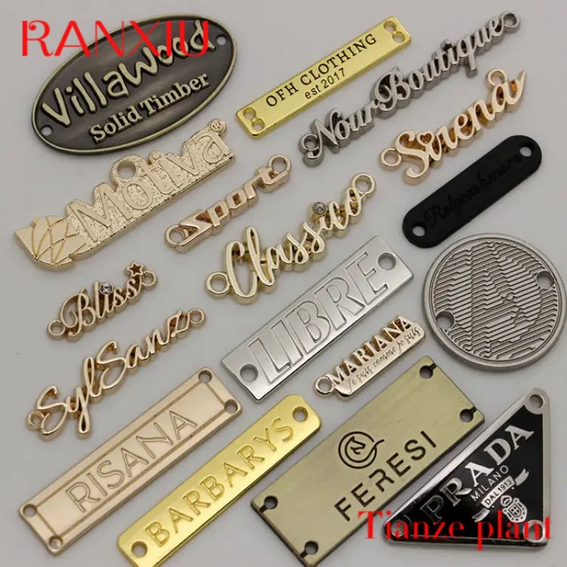 Custom High Quality 3d Label Metal Sticker Custom Gold Metal Logo Labels for Handbags bag labels