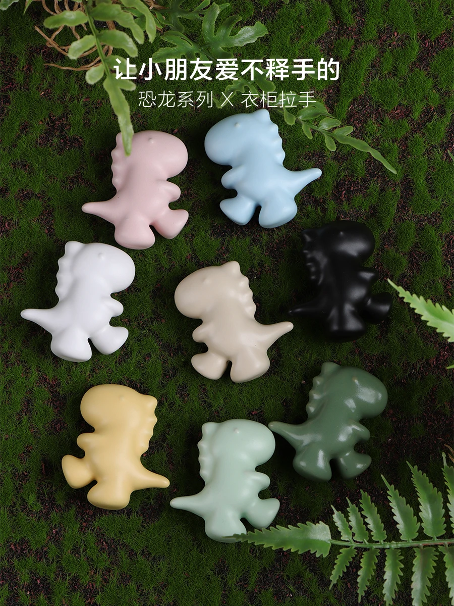 Dinosaur Cartoon Children Room Ceramic Cabinet Knobs Moon Star Wardrobe Handle Garden Door Handle Cabinet Handles for Kids