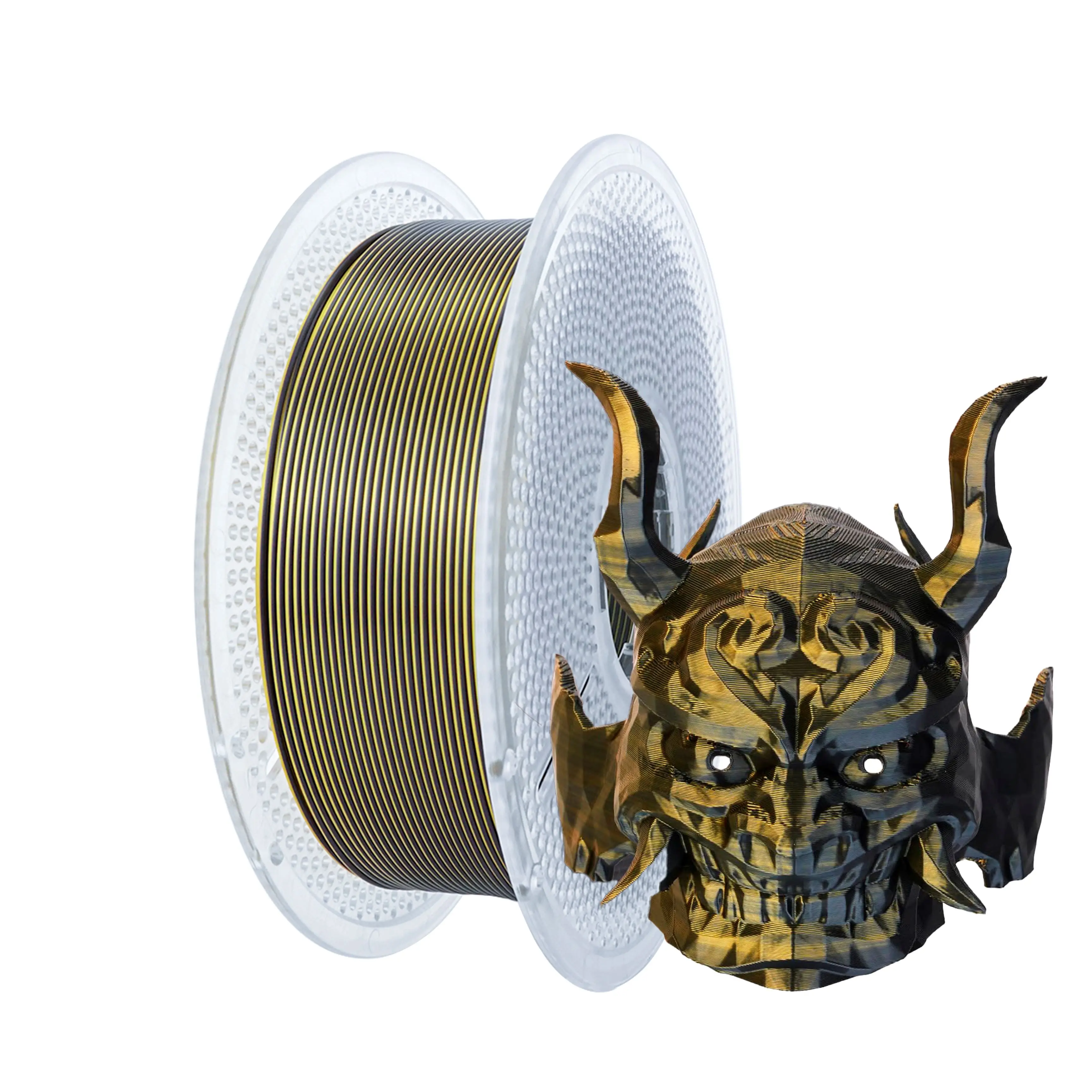 

1kKG Silk PLA 3D Printer Filament, Dual Color Black Gold PLA 1.75mm, Shiny Color Change Filament 3D Printing PLA Filament for Mo