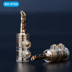 8PCS Hifi Banana plug  24K Gold Plated Welding Free 4mm Audio Speaker Cable Banana Connector for AMP Player Speaker Cable