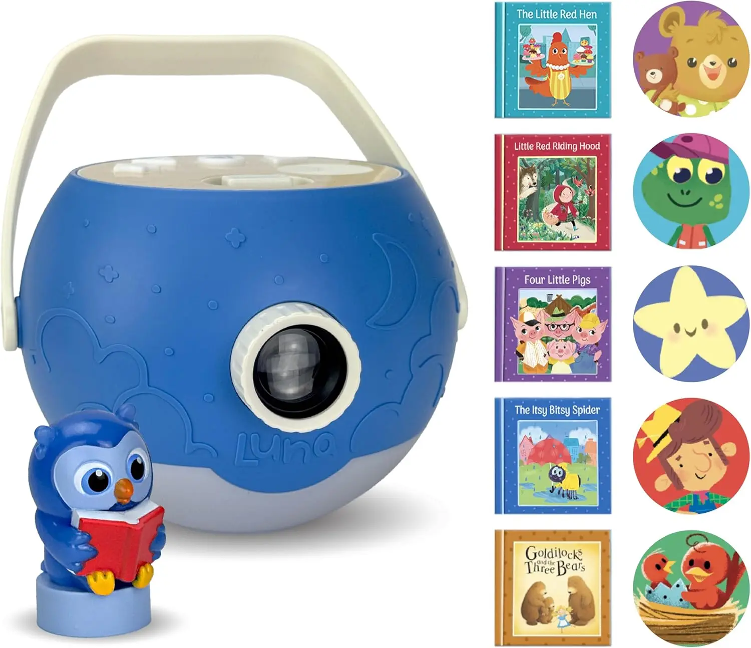 

Kids Book Projector, 5 Read-Aloud Stories & Songs, Night Light with Music, Educational Toys for Toddlers Ages 3+