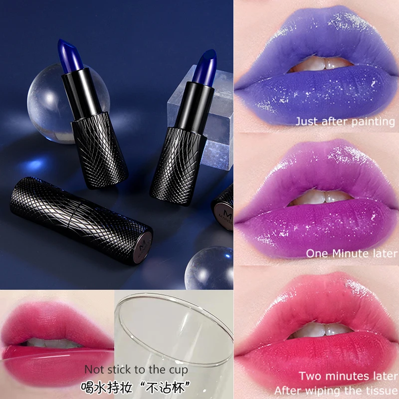 Gloss Feuchtigkeits Lippenstift Magie Farbe Lip Make-Up Natürliche Lange Anhaltende Temperatur Farbwechsel Lip Balm Blau Rose Lip Fleck