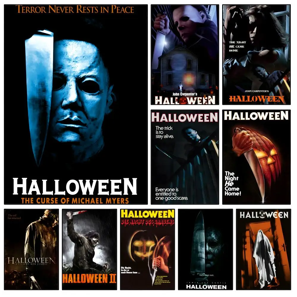 Horror H-Halloween Michael Myers Poster Waterproof HD Modern Peel And Stick Wall Decor Bedroom Living Room Dorm Office