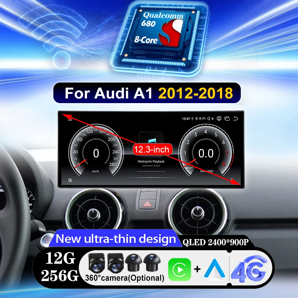 

Android 16 For Audi A1 2012-2018 Android Auto Screen Stereo Car Radio Carplay 4G Wifi BT DSP RDS Navigation GPS No 2din DVD