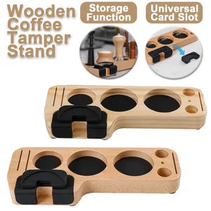 Soporte de café de madera multipropósito soporte para madera de nogal soporte para soporte de soporte de soporte de portafilter accesorios de café 8 Mejor titular de la manipulación del café de ventas - №4