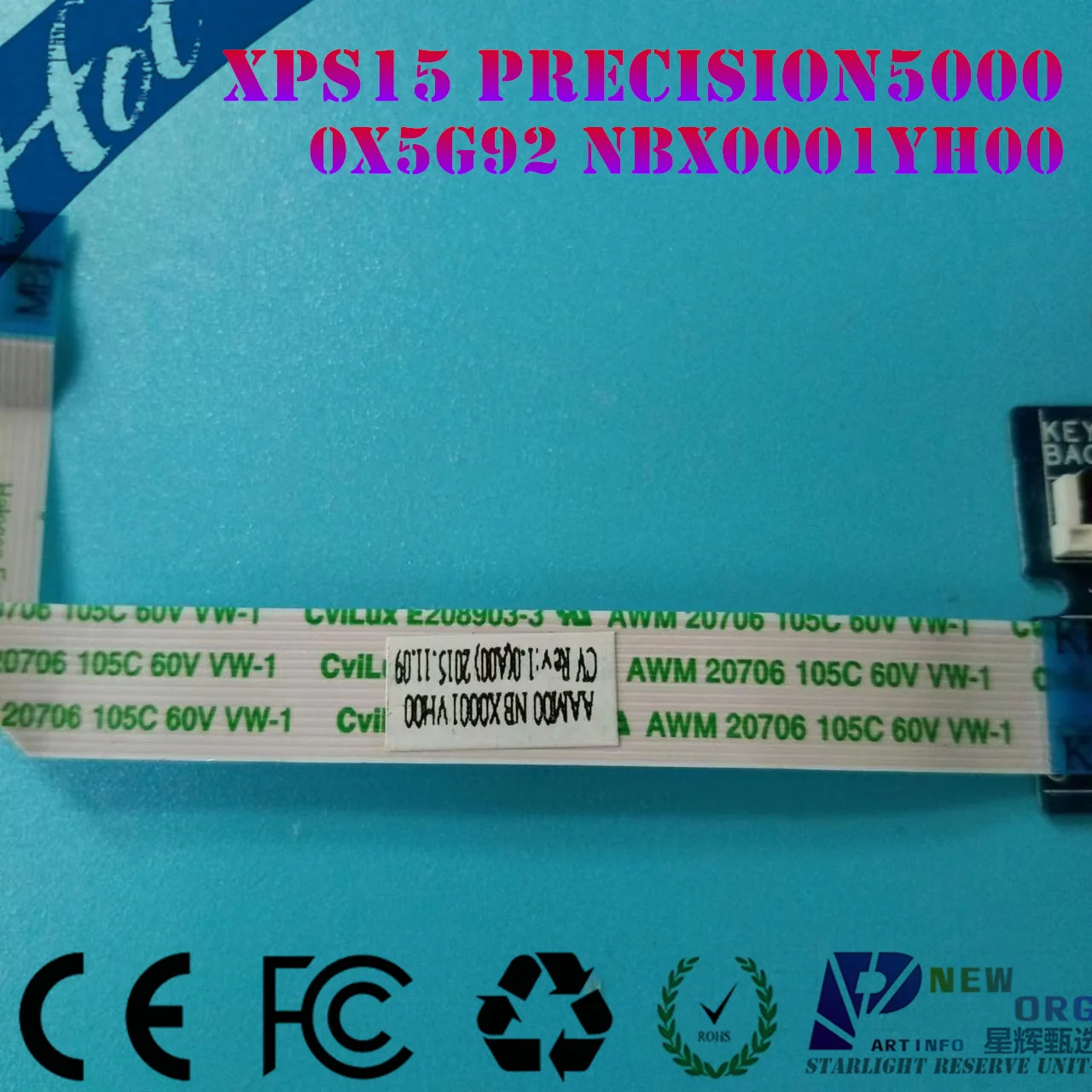 Laptop keyboard control board  for DELL XPS15 9550 9560 9570  Precision 5510 5520 5530 P56F series  LS-C362P 0X5G92 NBX0001AH00