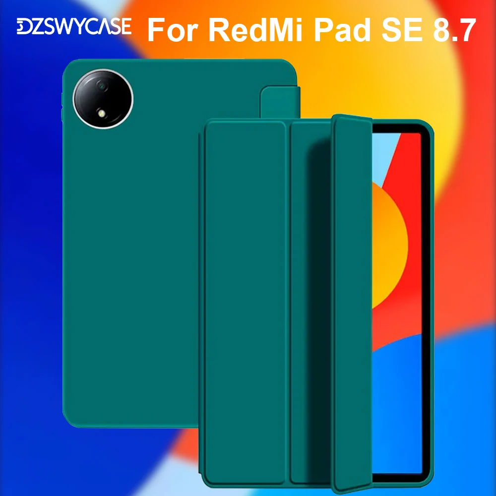 Für Xiaomi Redmi Pad SE 8,7" Hülle 2024 Flip-Stand-Silikon-PU-Schutzhülle mit Auto-Schlaf/Wach-Funktion Tablet-Zubehör