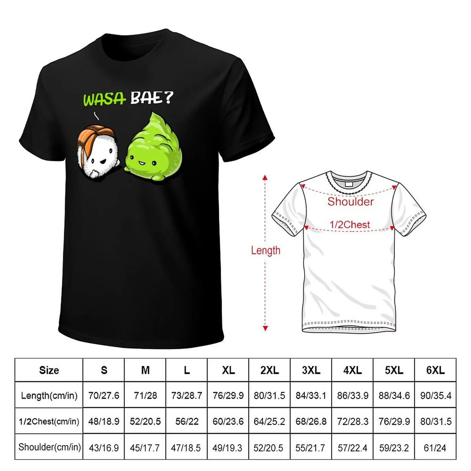 Sushi Wasabi Wasa Bae T-Shirt oversized quick-drying shirts graphic tees sweat Men's cotton t-shirt