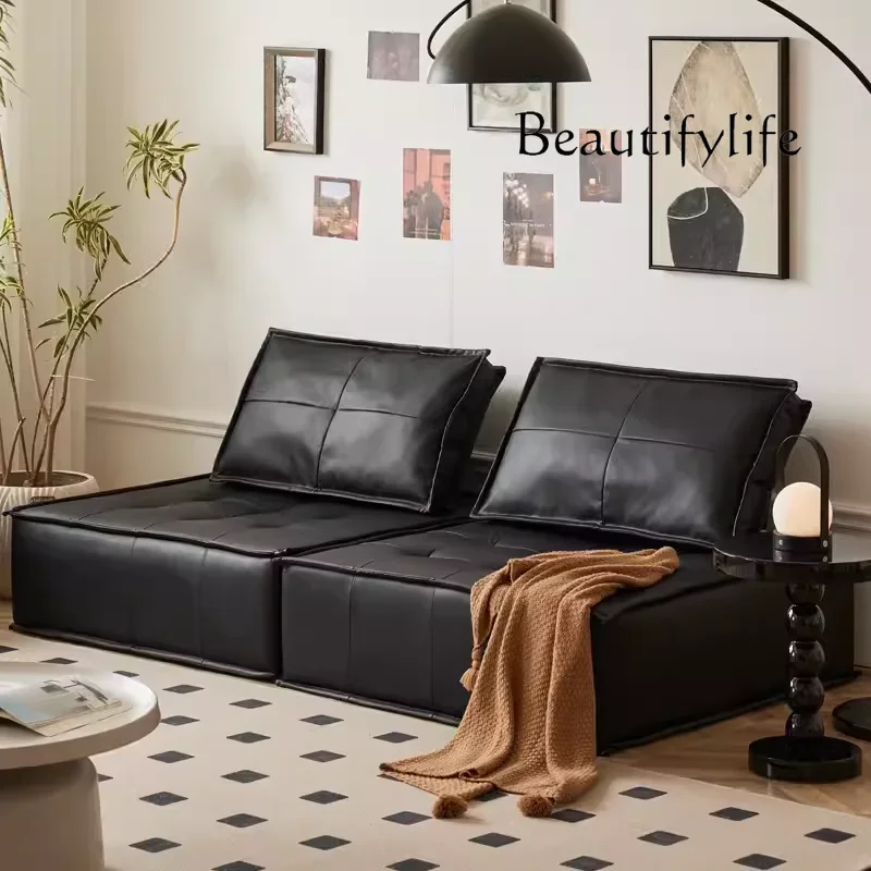A44 Tofu block sofa can be combined with straight row bedroom cream wind square floor lazy small apartment sofa