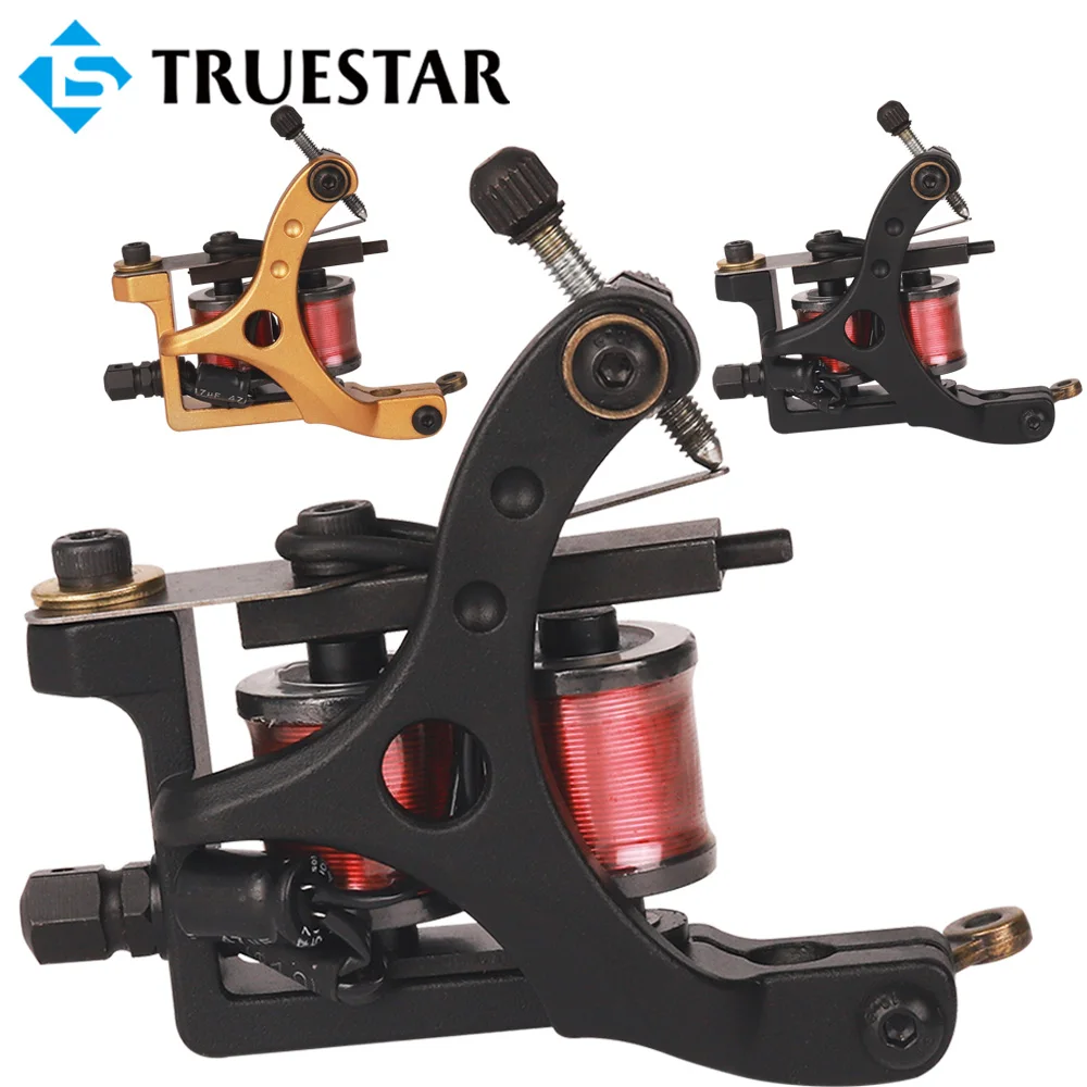 Coil Tattoo Machine for Shading and Lining 10 Warps Iron Handmade Gun Permanent Makeup Tool Tattoo Machine Gun Tattoo Supply