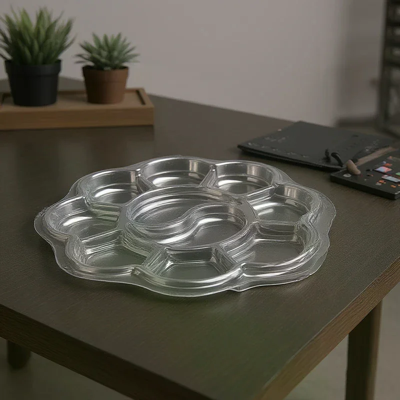 Tavolozza di pittura a olio a guazzo usa e getta da 20 pezzi Tavolozza di pittura a forma di fiore di prugna Tavolozza di pittura ad acquerello lavabile