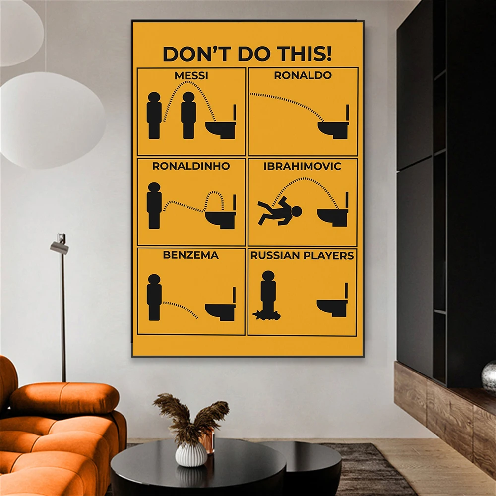 Funny Bathroom Poster Retro Don\'t Do This Quote Print Fun Bathroom Restroom Wall Art Canvas Painting Home Toilet Decoration