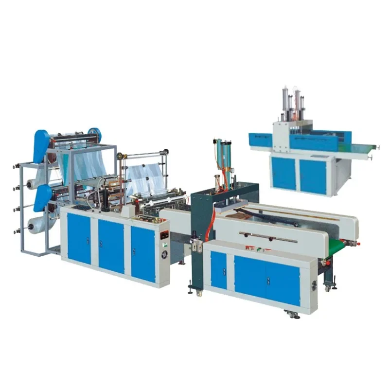 Automatic High Speed T-shirt Shopping Bag Plastic Nylon Flat Garbage Bag Making Machine for Sale Plastic Bag Cutting Machine