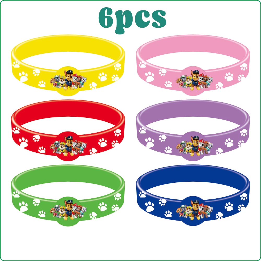 Paw Patrol Silicone Bracelet Cartoon Anime Action Figures Toys Boys Girls Wristband Bracelets Birthday Party Decor Cosplay Gifts