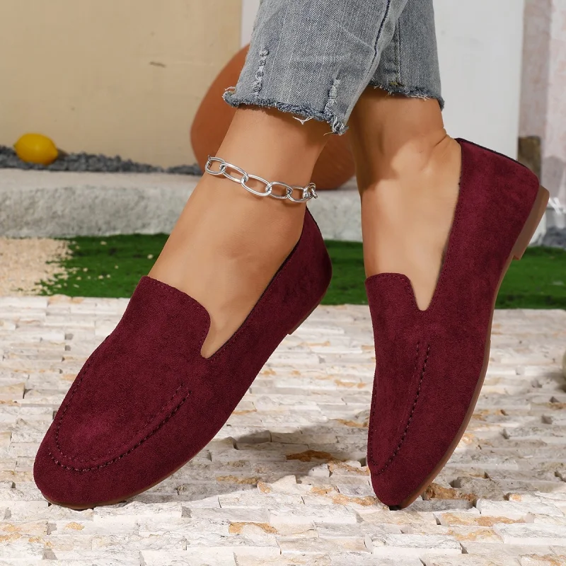 Modische, heiß begehrte, sexy flache Schuhe für Damen, Frühling und Herbst, neue runde Zehenpartie, einfache und bequeme Freizeitschuhe. – Detail 7