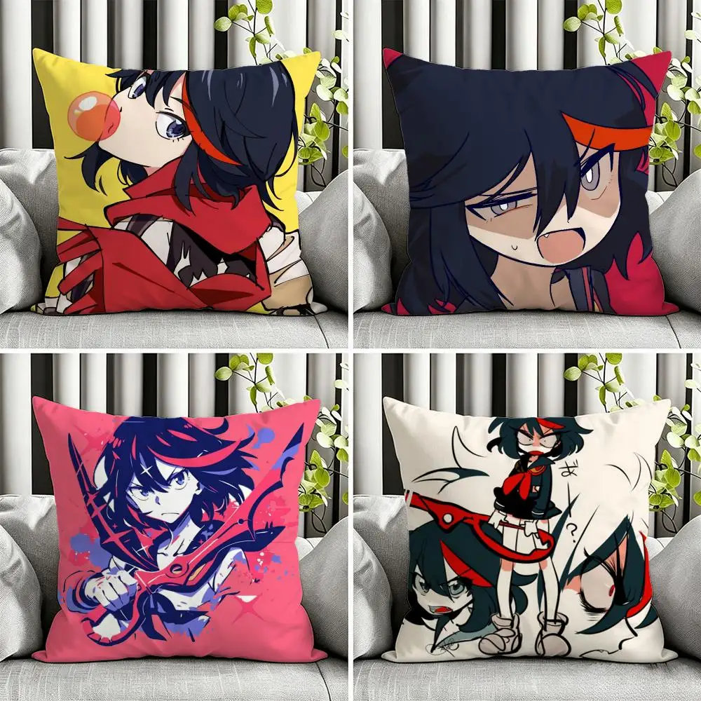 Anime-Kill la KillS Cushion Cover  Ultra Soft Short Plush Cushion Covers 40/45/50cm Square Decorative for Sofa Home