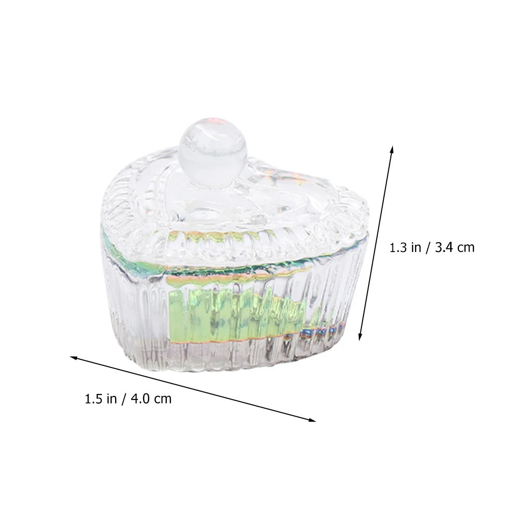 Copo de vidro para arte em unhas, 3 peças, elegante, tigela de pó para manicure, copo de limpeza compacto para mistura de esmalte e caneta, uso de lavagem