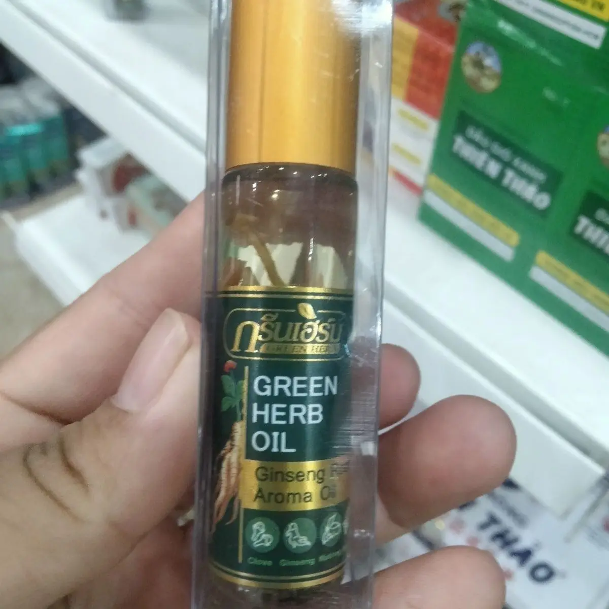 Thai Mint Ginseng Roll On Herbal Balm Cooling Oil Refreshing and Mosquito Repellent Itch Relief for Motion Car Sickness - view 6