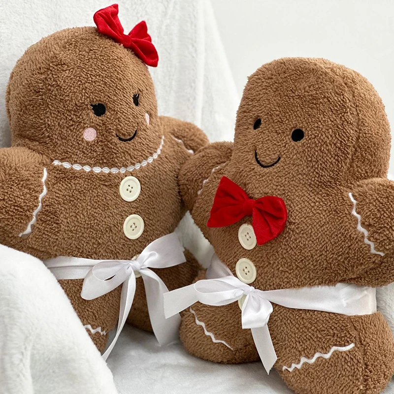 

Gingerbread Boy Girl Christmas Pillow Christmas Cookies Gingerbread Man Plush Toy Anime Stuffed Plushine Dolls Kawaii Sofa Decor