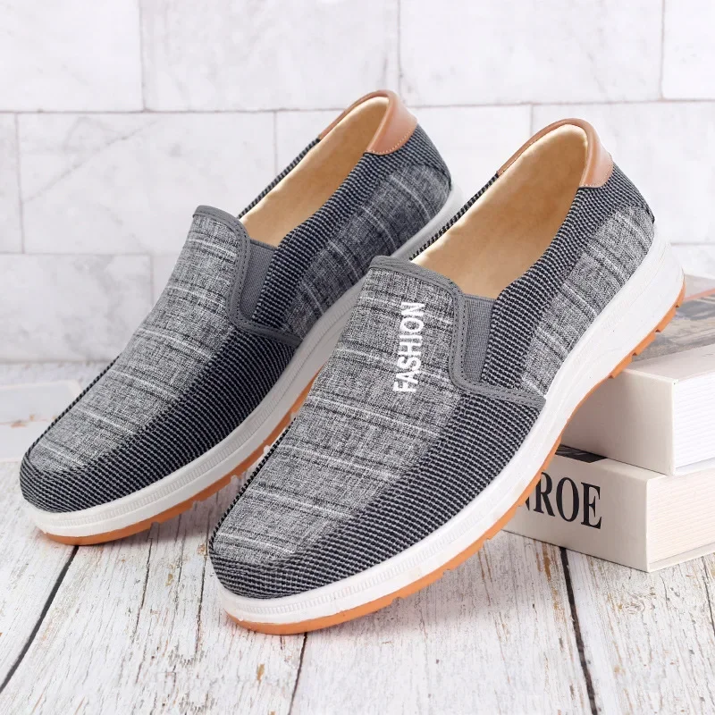 XIHAHA New Fashion Man Canvas Shallow Mouth Lace-up Board Shoes Men Spring Summer male Breathable Linen Single Shoes sneaker