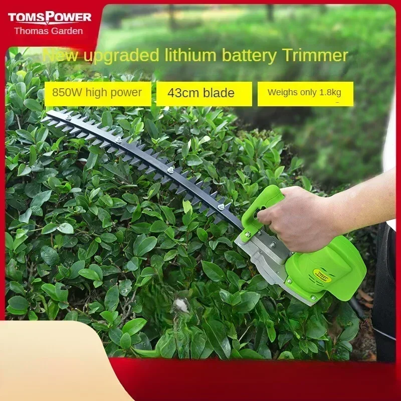 Compact Brushless Hedge Trimmer with Dual Blade and Arc-shaped Cutter for Precise Trimming and Shaping