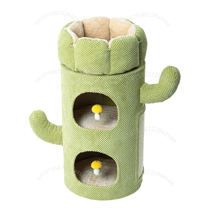 Cactus Multi-layer Cat Climbing Frame Multi-function Cat Tree House Scratch-resistant Sisal Scratching Post Cat Scratching Board