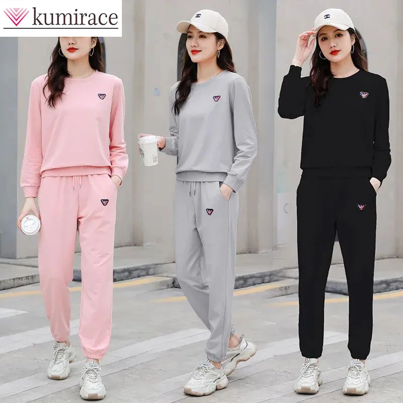 

2024 New Spring and Autumn Sportswear Set Hoodie Set Women's Long Sleeve Loose Casual Two Piece Set juicy corture tracksuit