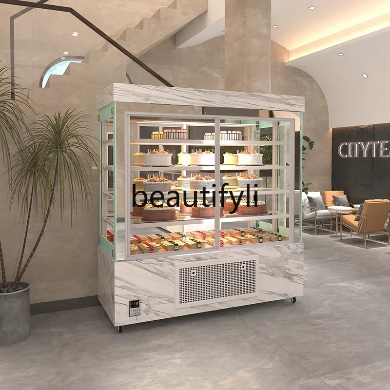 02Cake Display Cabinet Vertical Cake Refrigerated Cabinet Fruit Air-cooled Fresh-keeping Cabinet